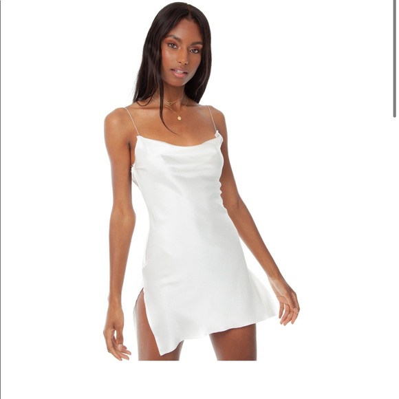 silk white mini dress